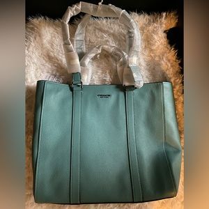 Coach -Hudson double handle tote -color blue green